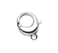 MATERIA Karabinerverschluss silber 925 rund Karabiner Verschluss Armbänder Ketten Basteln Schmuck Herstellung 10x13x3mm 1,5g Z23