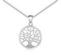 MATERIA Ketteanhänger Silber 925 Lebensbaum - Anhänger Baum des Lebens 22x32mm groß mit Halskette KA-5_K78-55cm
