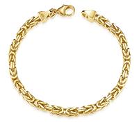 Materia Königsarmband Gold Herren - 925 Sterling Silber 5mm breit SA-145-19cm