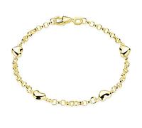 Materia Mädchen Armband Gold mit Herzen - Armkette Kinder Silber 925 vergoldet SA-108-Gold