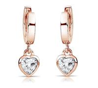 Materia Rosegold Creolen Silber 925 mit Zirkonia Herz für Kinder SO-389-Rosegold