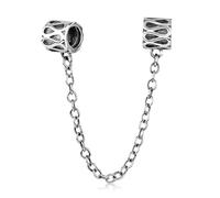 MATERIA Schmuck 925 Silber Bead Sicherheitskette Ornamente silber antik für Beads Armbänder mit Gewinde #824
