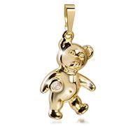 MATERIA Teddy Bär Ketten-Anhänger Mädchen Gold - 925 Silber Kinderschmuck 925 Silber vergoldet KA-477