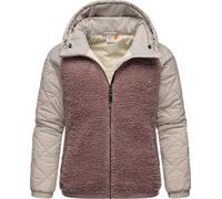 Materialmix-Jacke mit Kapuze "Leeloo" Mauve Blocked M