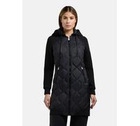 Materialmix-Mantel mit abnehmbarer Kapuze "Nora" Black M