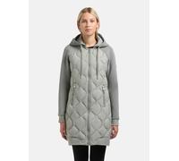 Materialmix-Mantel mit abnehmbarer Kapuze "Nora" Cloud Green XXL