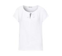 STREET ONE Damen A321769 Materialmix-T-Shirt, Weiß, 36