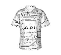 Mathe Geometrie Geek Calculus Printed Herren Hawaii-Hemden Button Down Casual Kurzarm Sommer Strand Shirts Tops, Schwarz, L