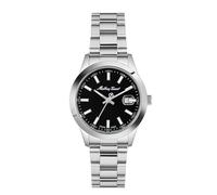 Mathey-Tissot D450An_SMU Analoguhr aus Edelstahl, schwarzes Zifferblatt, silberfarbenes Band, schwarz, mittelgroß, Schwarz , M