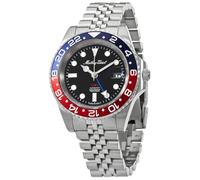 Mathey-Tissot GMT Automatikuhr, schwarzes Zifferblatt, Pepsi-Lünette, H903ATAR, Schwarz, Modern