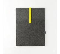 matilda k. manufaktur Minimalistische Laptophülle aus Wollfilz 'max' mit Einsteckfach | für MacBook |Air| Pro 13|14|15|16 Zoll Dunkelgrau-Yellow 16 Zoll