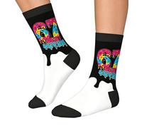 Matoebyr 67 Meme Eiscreme-Socken, Lustige Weihnachts-Neuheit Ice Cream Six Seven Crew-Socke, Atmungsaktiv Und Rutschfest, Für Damen, Herren, Kinder, Für Weihnachten, Geburtstag, Wandern, Reisen