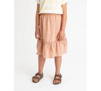 Matona Verspielter Rock für Kinder aus Leinen / Ruffled Skirt rosewood 2-3 Jahre