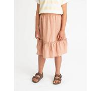 Matona Verspielter Rock für Kinder aus Leinen / Ruffled Skirt rosewood 3-4 Jahre