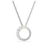 Matrix Anhänger, Kristallperle, Rundschliff, Weiß, Rhodiniert OS