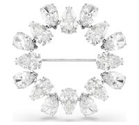 Swarovski Matrix Brosche, Tropfenschliff, Weiß, Rhodiniert