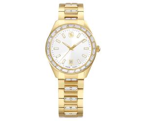 Matrix date Uhr, Schweizer Produktion, Metallarmband, Goldfarben, Vergoldetes Finish OS