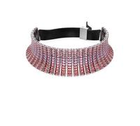 Matrix Halsband, Baguette-Schliff, Rosa, Rhodiniert OS