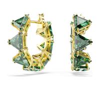 Matrix Kreolen, Trilliant-Schliff, Dreieck, Mini, Grün, 18K Goldbeschichtet OS