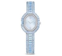 Matrix octagon Uhr, Baguette-Schliff, Metallarmband, Blau, Edelstahl OS