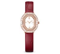 Matrix octagon Uhr, Lederarmband, Roséfarben, Roségoldfarbenes Finish OS