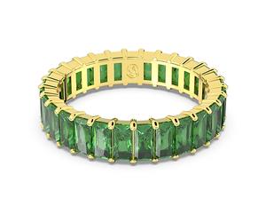 Matrix Ring, Baguette-Schliff, Grün, 18K Goldbeschichtet 50