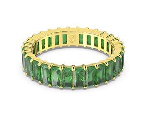 Matrix Ring, Baguette-Schliff, Grün, 18K Goldbeschichtet 62