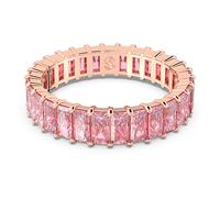 Swarovski Damenring Matrix 5647589 - rosévergoldet, rosa Kristalle, Baguette-Schliff, Gr. 55