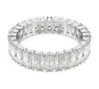 Matrix Ring, Baguette-Schliff, Weiß, Silberfarbenes Finish 58