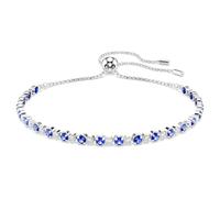 Matrix Tennis Armband, Gemischte Rundschliffe, Blau, Rhodiniert OS