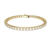 Matrix Tennis Armband, Rundschliff, Weiß, 18K Goldbeschichtet M