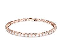 Matrix Tennis Armband, Rundschliff, Weiß, Roségold-Legierungsschicht S