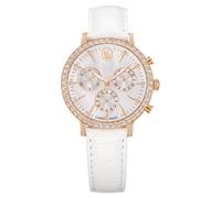 Matrix tennis chrono Uhr, Schweizer Produktion, Lederarmband, Roséfarben, Roségoldfarbenes Finish OS