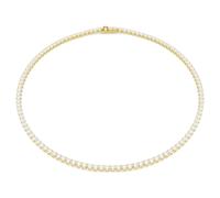 Matrix Tennis Halskette, Rundschliff, Weiß, 18K Goldbeschichtet M