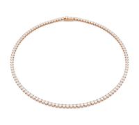 Matrix Tennis Halskette, Rundschliff, Weiß, 18K roségoldbeschichtet M