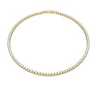 Matrix Tennis Halskette, Rundschliff, Weiß, Goldlegierungsschicht M