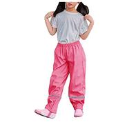 Matschhose Ungefüttert Kinder Ungefüttert Einfarbig Fahrrad Mädchen Matschhose Schmal Unisex Regenschutz Kinder Regenjacke Baby Ohne Träger Dünne Wasserdicht Regenhose Heißes Rosa 110-116