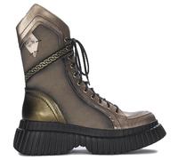 Matt Stiefelette Damen Leder Dunkelbeige+Gold, BLAUT, 38 EU