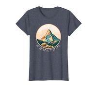 Matterhorn Schweiz Wandern Retro Berg Zermatt Matterhorn T-Shirt, Damen, Blau Meliert, XS