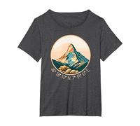 Matterhorn Schweiz Wandern Retro Berg Zermatt Matterhorn T-Shirt, Damen Große Größen, Anthrazit Meliert, 5X