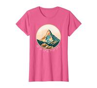 Matterhorn Schweiz Wandern Retro Berg Zermatt Matterhorn T-Shirt, Damen, Rosa Meliert, XS