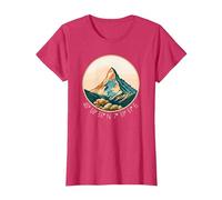 Matterhorn Schweiz Wandern Retro Berg Zermatt Matterhorn T-Shirt, Damen, Rot Meliert, M