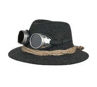 Mauerer Gletscherhut mit Brille Wollfilzhut in Anthrazit für Herren/Damen, Trachtenhut mit Kordel und abnehmbarer Brille (DE/NL/SE/PL, Numerisch, 57, Anthrazit)