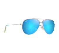 Maui Jim - Hauoli Argent Brillant Bleus Verts Bleu Hawaï MauiPure - Sonnenbrille Bleu Sans