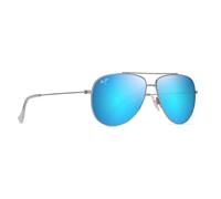 Maui Jim - Hauoli Xs Crystal Shiny Silver Blue Hawaii MauiPure - Sonnenbrille Bleu Sans