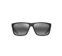 Maui Jim Herren Lehopulu Rechteckige Sonnenbrille, Mattschwarz/neutrales Grau, polarisiert, Large