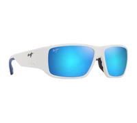 Maui Jim - Keha Asian Fit Blanc Mat Bleu Hawaï Minéral SuperThin - Sonnenbrille Blanc Sans