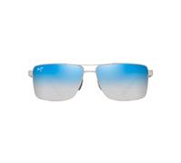 Maui Jim Herren Sonnenbrille - Piha - DBS621-17 - 60mm - Silber, Braun, polarisiert, polarized, verspiegelt, mirrored