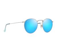Maui Jim - Pukaua Argent Brillant Bleus Verts Bleu Hawaï MauiPure - Sonnenbrille Bleu Sans