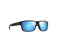 Maui Jim - Uila Asian Fit Noir Mat Bleu Hawaï Minéral Superthin - Sonnenbrille Noir Sans